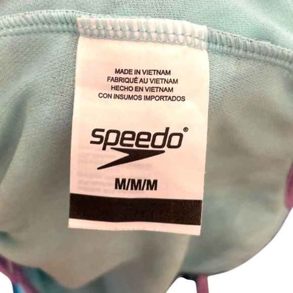 4/$25 Speedo Girls No Wedgie Worries One Piece Swimsuit Size Medium Blue Purple - Picture 6 of 7